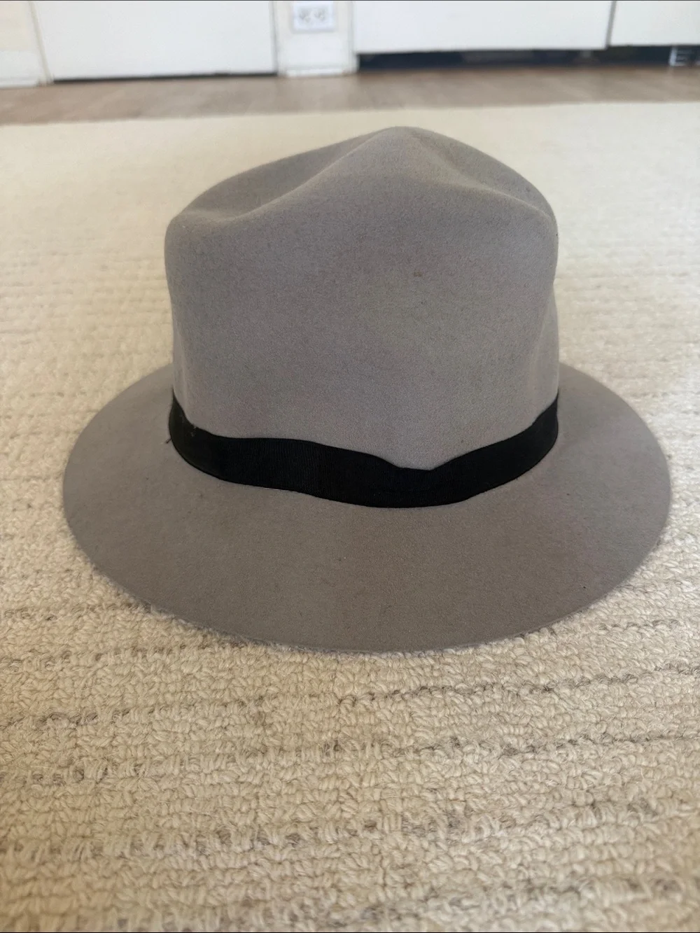 Mallory by STETSON Classic Gray WOOL Fedora with Black Band SMALL